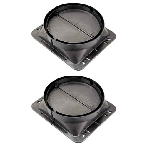 2Pz Base Valvola Cucina Nero, Antifiamma PP,