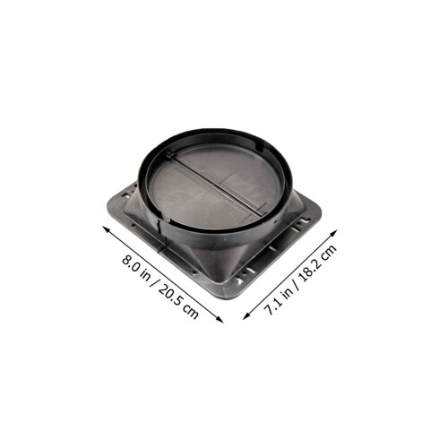 2Pz Base Valvola Cucina Nero, Antifiamma PP, 1