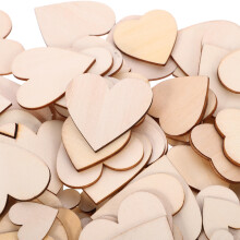200 Stuks Houten Harten Versieringen Blanke Uitsnijdingen Decoraties