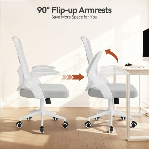 (Grey)Ergonomic Mesh Office Chair with Storage Back 1