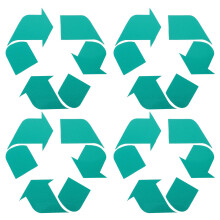 4 recyclestickers, zelfklevend, voor thuis, keuken & kantoor (groen)