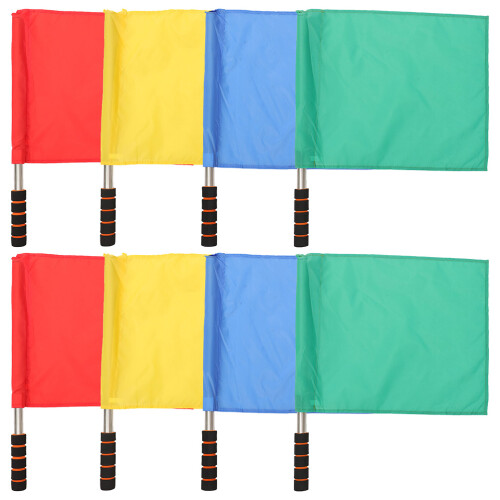 8Pièces Drapeaux Referee Légers Tissu Assorti Poignée Confortable 2