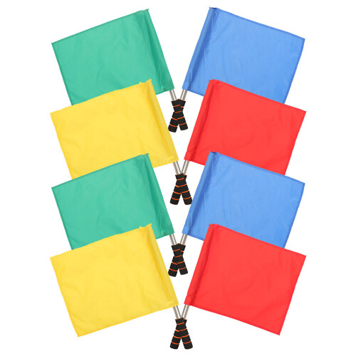 8Pièces Drapeaux Referee Légers Tissu Assorti Poignée Confortable 1