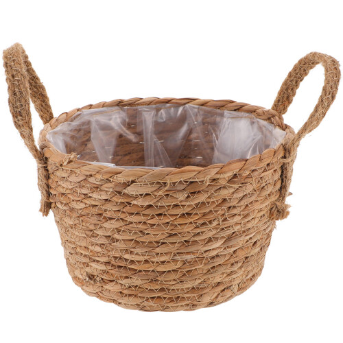 Flower Pot Basket Indoor Woven Light Brown 1pcs 2