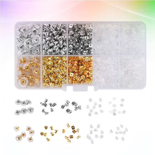 1200St Oorbel Plug Accessoires in Gemengde Kleuren Met Box