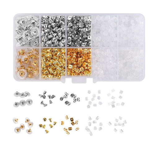 1200St Oorbel Plug Accessoires in Gemengde Kleuren Met Box 1