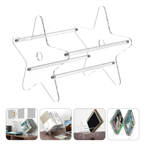 transparante cd-displayhouder ster- , desktop boekenhouder thuis 2