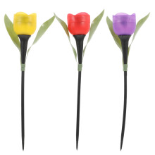3Pcs Solar Led Garden Lights Tulip Shape Outdoor Pathway Yard