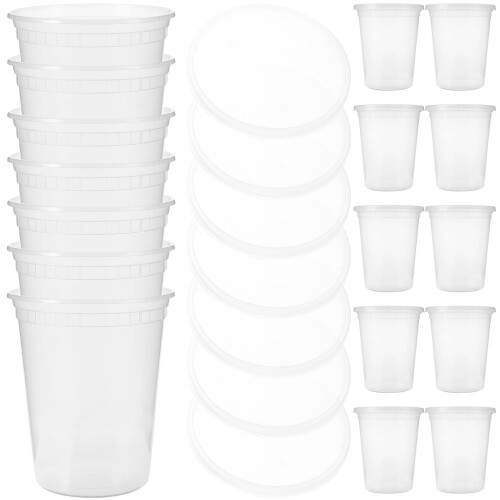 30 Sets Suppenbehälter Mit Deckel, Einweg To-Go-Verpackung