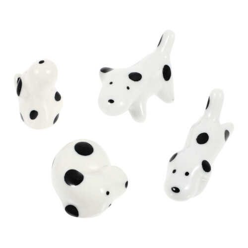 4Pcs White Ceramic Puppy Chopsticks Holders Dining Table Decor 2