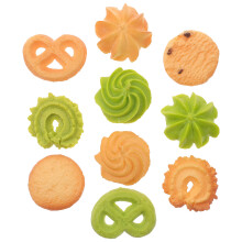 10Pcs Lifelike Fake Biscuit Models PVC Assorted Color Photo Props