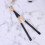 1Pair Portable Black Wooden Drumstick with Rubber Handle for Drummers 3
