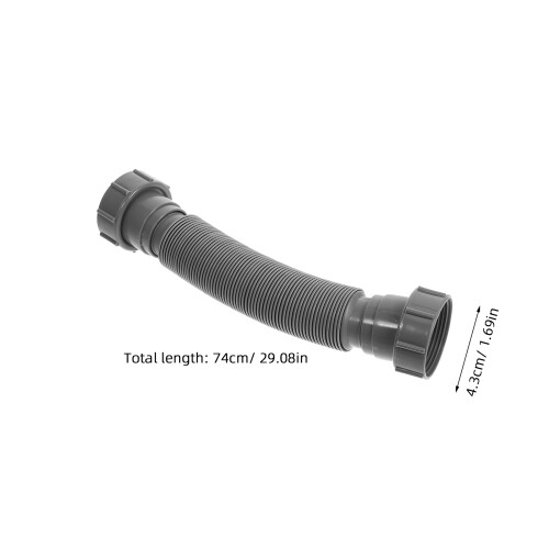 universal-siphonschlauch 1-1/2" mit winkeladaptern für bad und 2