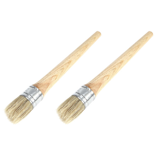 2 professionelle Wachspinsel für Ölgemälde, runde Pinselköpfe