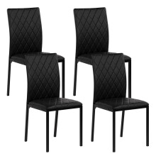 4 PCS PU Dining Chairs with Ergonomic High Back