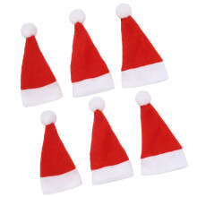 12Stück Weihnachten Santa Hut Geschirrhalter Taschen Party Favors