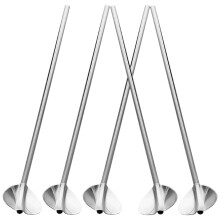 6Stk 304 Filter Strohhalme Löffel Bar Mischlöffel (Silber)