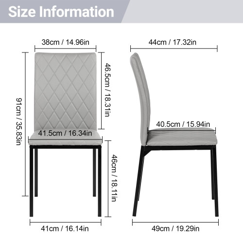4 PCS PU Dining Chairs with Ergonomic High Back 2