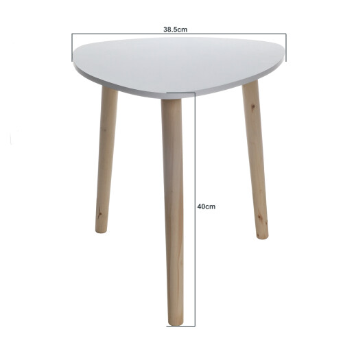 Gr8 Home Set Of 2 White Triangle Nesting Side Tables 1