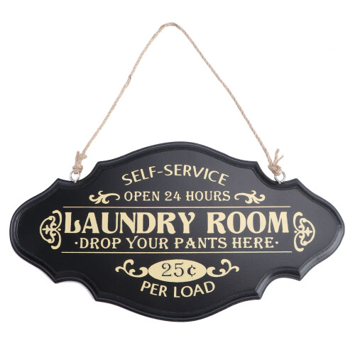 wasmachinekamer hangend schild stomerijwinkel zwart