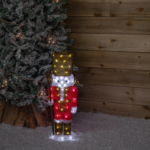 Snow Time 65cm Light up Acrylic Christmas Nutcracker Decoration with 80 White LEDs 2