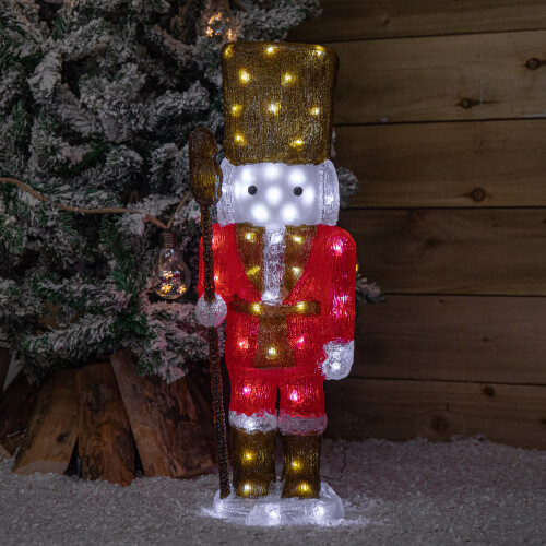 Snow Time 65cm Light up Acrylic Christmas Nutcracker Decoration with 80 White LEDs 1