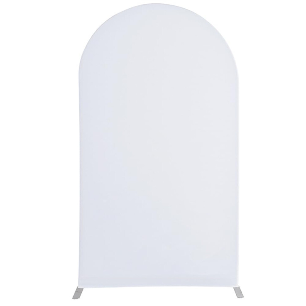 Arch Backdrop Cover Round Top Spandex For Wedding Arch Backdrop, 5Ft/150X65cm 9 Colors, Elegant Party Decor White 9393856260447