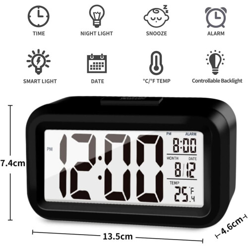 LED Bedside Digital Alarm Clock Snooze Temperature 2