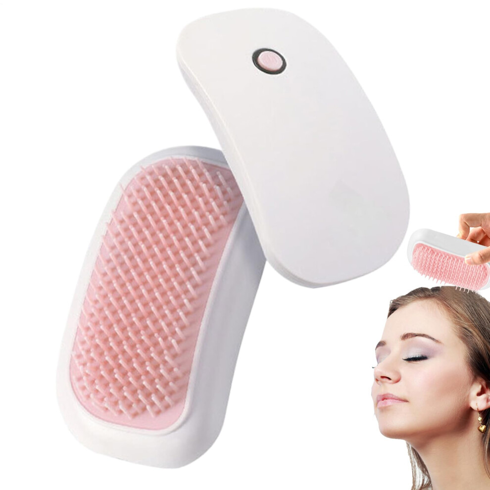White/Pink Electric Head Massager, Vibrating Scalp Massager, Manual Pressure Brush For Headache Relief, Neck Muscle Spa,