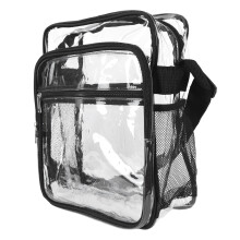 Fashionable PVC Transparent Shoulder Bag with Adjustable Mesh Straps
