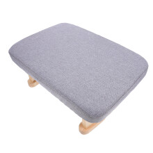 Kleiner Fußhocker Für Zimmer Und Yoga- In Grauem Holz 1