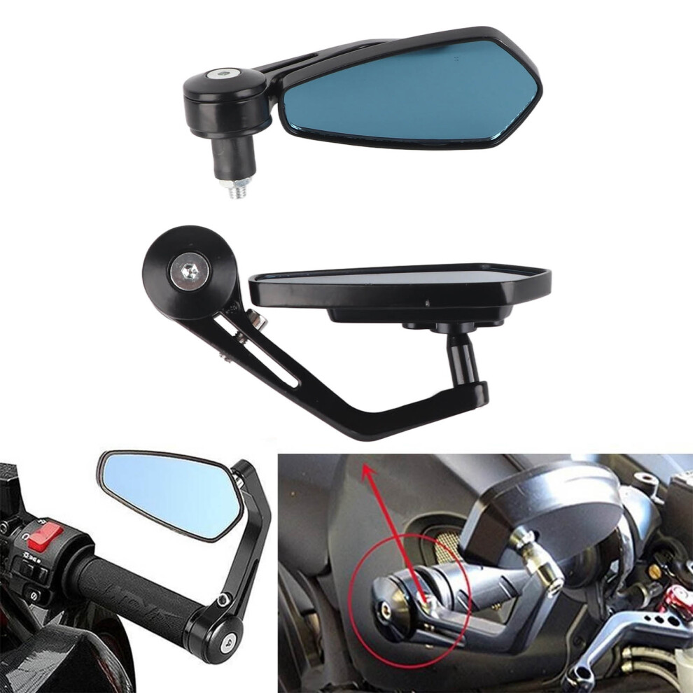 2Pcs Aluminium Alloy Handlebar Rearview Mirrors For Motorbike, 15X7x6cm 8471353588910