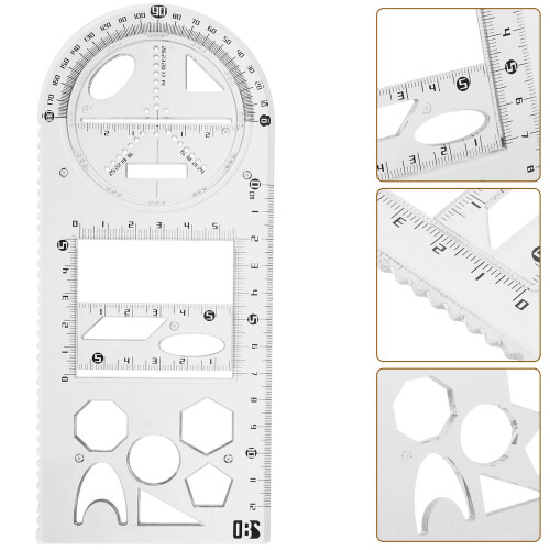Template Multifunktionales Geometrisches Lineal Zeichnen 1