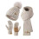 Set di cappello, sciarpa e guanti invernali per donna, guanti con berretto con pompon 1