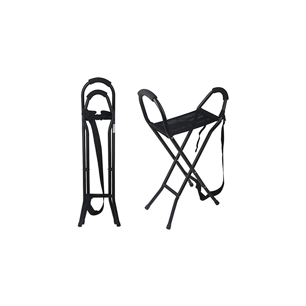 Aluminum Crutches Four-Legged Cane Stool Folding Walking Stick With Seat Chair Lightweight Alloy