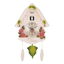 Cuckoo Clocks Wall Clock 42x26cm White Modern Retro Alarm Clock For Children's Bedroom Living Room Decor