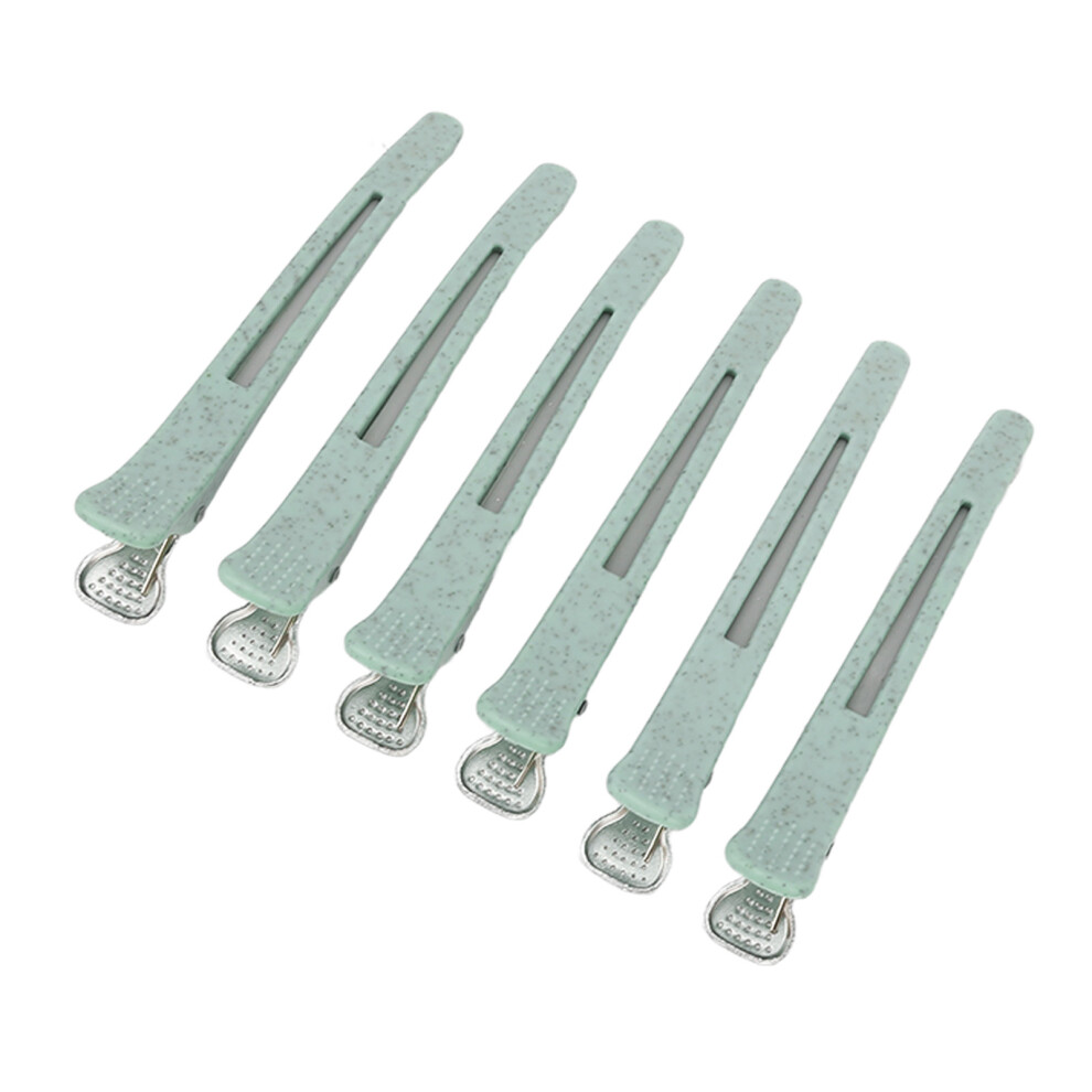 Green 6Pcs Abs Duckbill Hair Clips For Women Girls Salon Sectioning