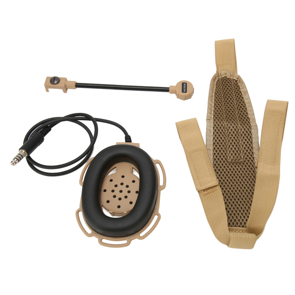 Walkie Talkie Headset With Mic 150Hz-500Hz 7.1Mm Plug Unilateral Brown 4321353598676