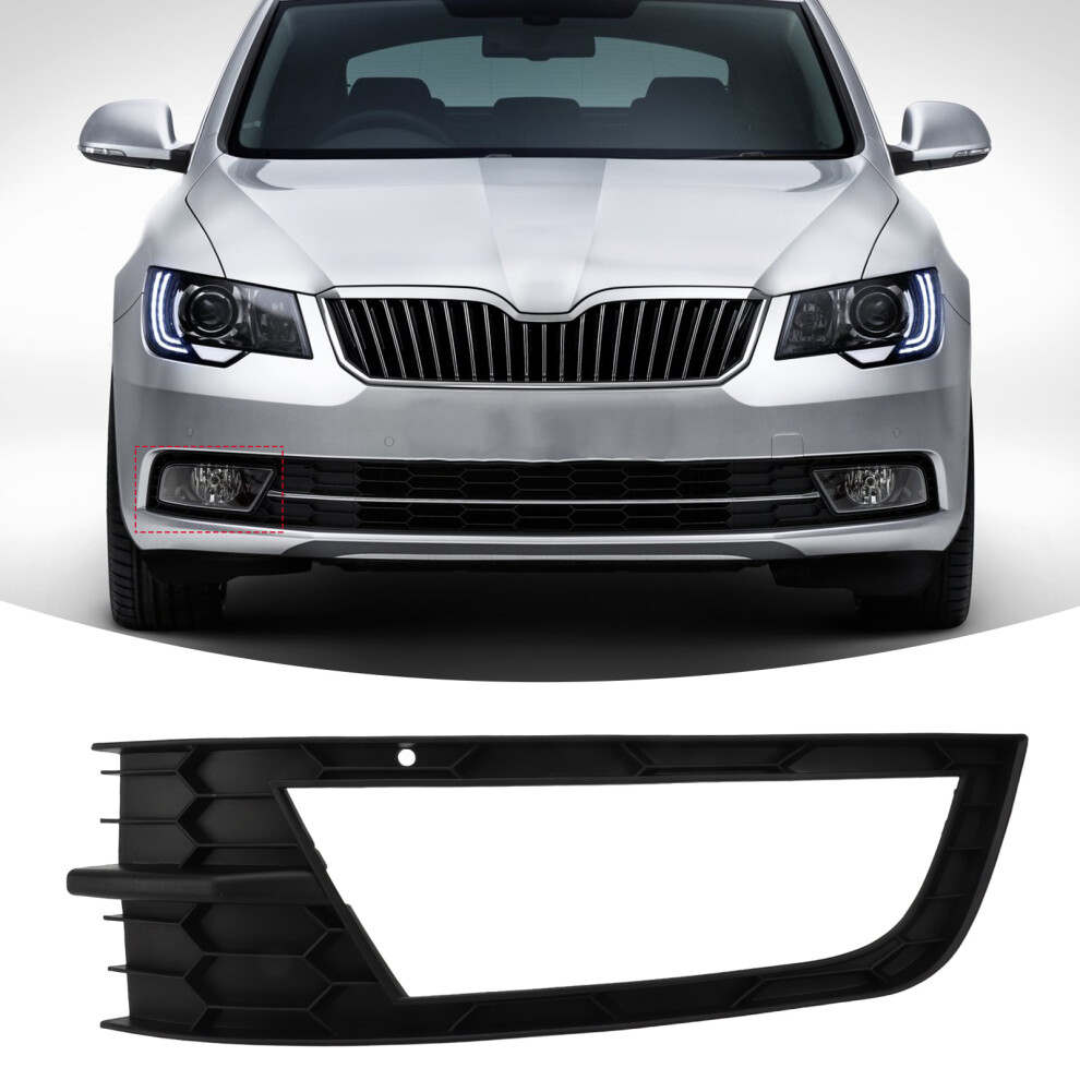 Front Bumper Lower Grille For Octavia 5E 2013-2016 Left Black 4391353598976