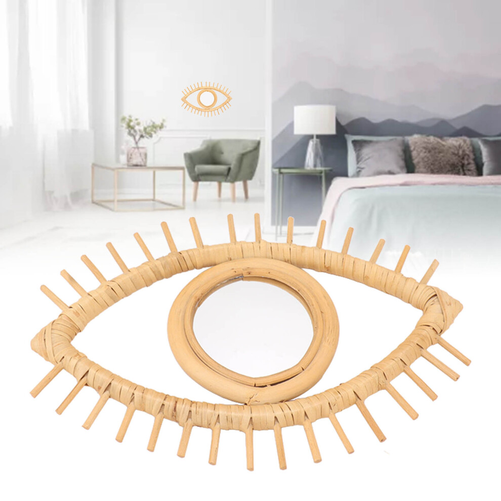 Unique Rattan Eye Wall Mirror - Elegant Handmade Home Decoration-image-OPC-PKZWZJ2-NEW