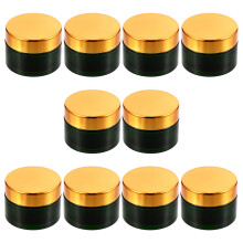 10Pcs Compact Green Glass Lotion Holders Refillable Cosmetics Storage