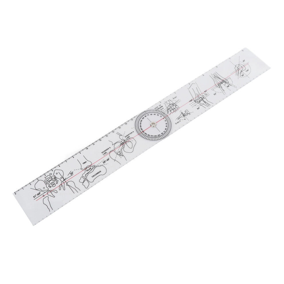 Plastic Spinal Goniometer Joint Ruler Translucent Angle Protractor 15cm