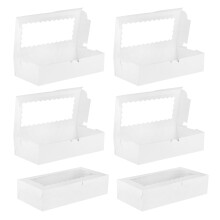 10Stück Box Party Cake Box Weißer Papier Cupcake Stand