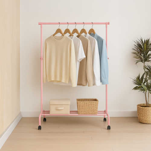 Home Discount Adjustable Clothes Rail Garment Rack on Wheels 1
