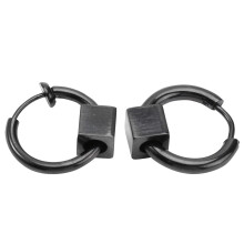 2Stk Punk Ohrschmuck Herren Edelstahl Schwarz Leicht Ohrclips