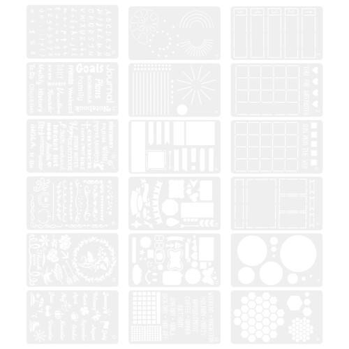 Craft Schablonenvorlage Tagebuch 18 Bunt