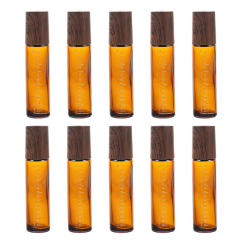 10Stk Verschluss Rollflasche Holzoptik Tragbar 2