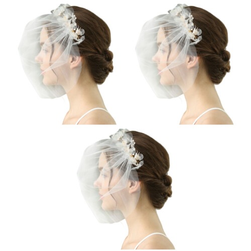 3Teile -Schleier Handgemachter Garn Haar-Accessoire 2