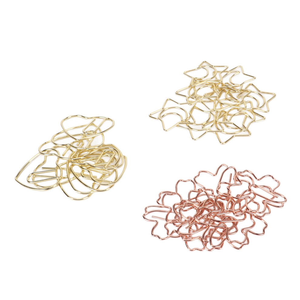 30Pcs Iron Heart Sakura Star Shaped Paper Clips for Office & School Filing-image-OPC-PKZX9QB-NEW