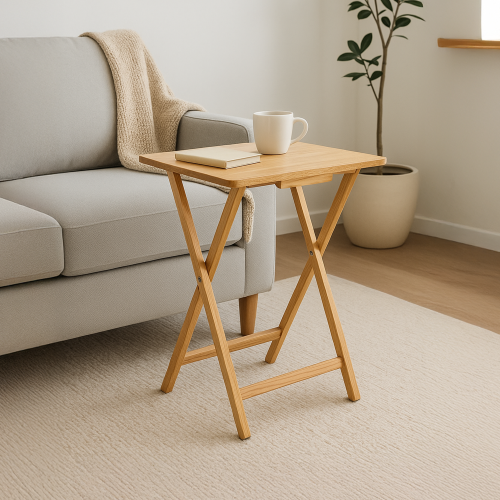 Portable Wooden Folding Snack & Laptop Side Table